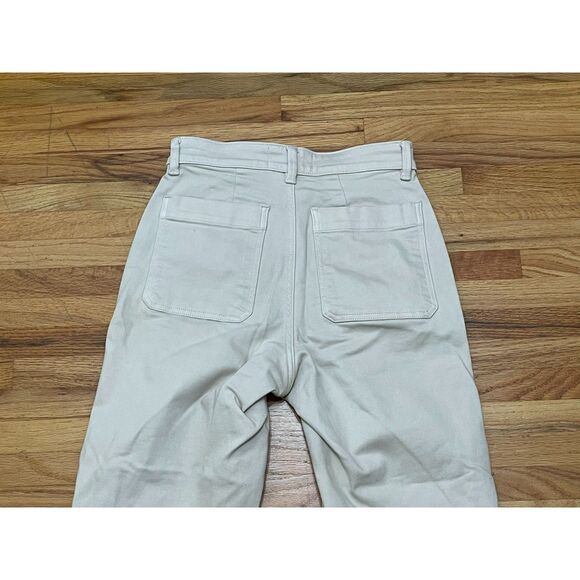 Everlane Women's 0 Ecru Beige Pant Cotton Chino Crop Straight Leg Crop Office - Picture 4 of 10